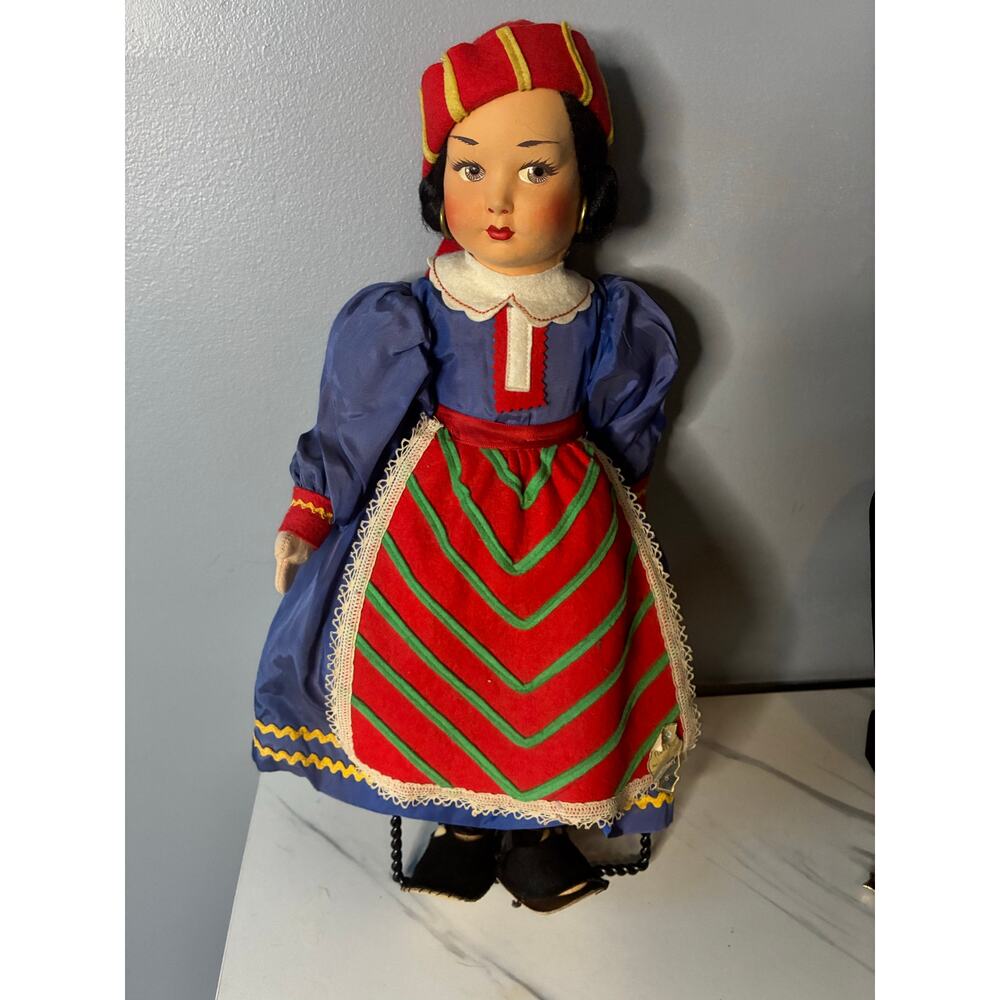 Florence Italy Abruzzi Regional Costume Doll Hand-Painted Face Made in Italy 16”